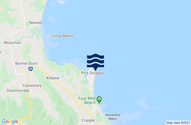 Port Douglas, Australia tide times map