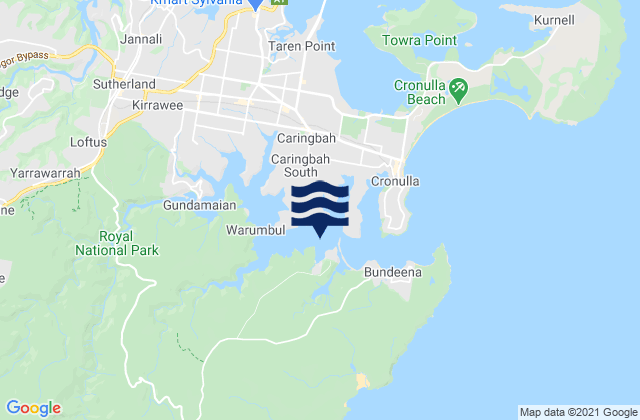 Port Hacking, Australia tide times map