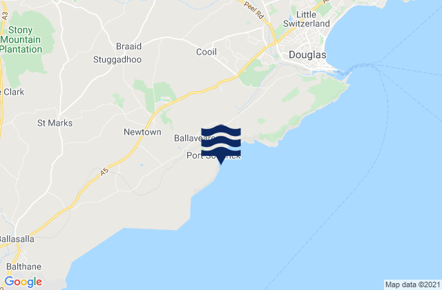 Port Soderick, Isle of Man tide times map