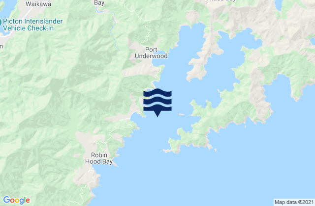 Port Underwood, New Zealand tide times map