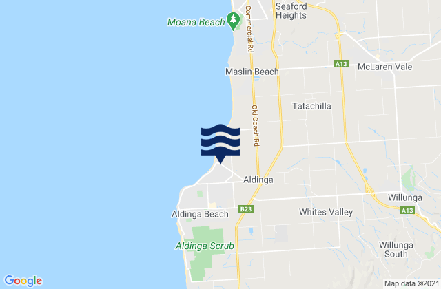Port Willunga, Australia tide times map