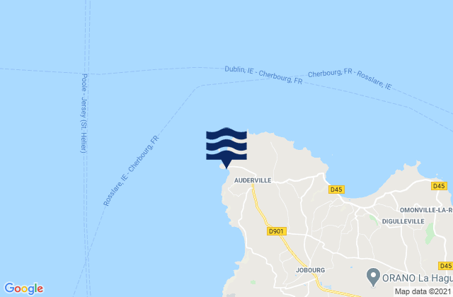 Port de Goury, France tide times map