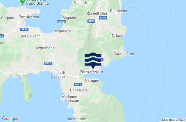 Porto Azzurro, Italy tide times map