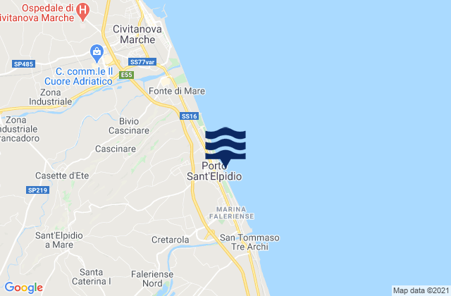 Porto Sant'Elpidio, Italy tide times map