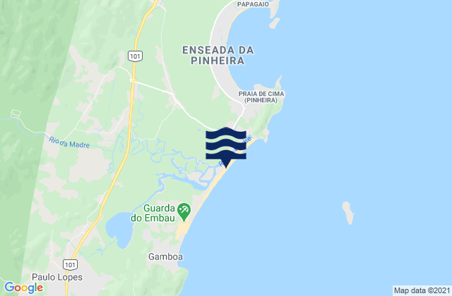 Praia da Guarda, Brazil tide times map