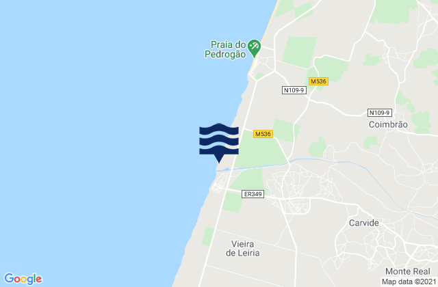 Praia da Vieira, Portugal tide times map