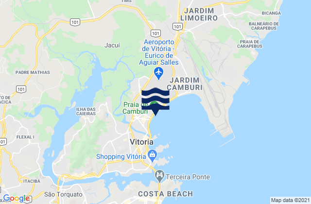 Praia de Camburi, Brazil tide times map