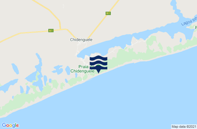 Praia de Chidenguele, Mozambique tide times map