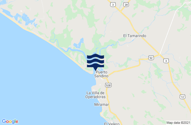 Puerto Sandino, Nicaragua tide times map
