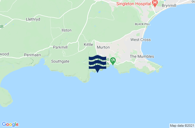 Pwlldu Point, United Kingdom tide times map