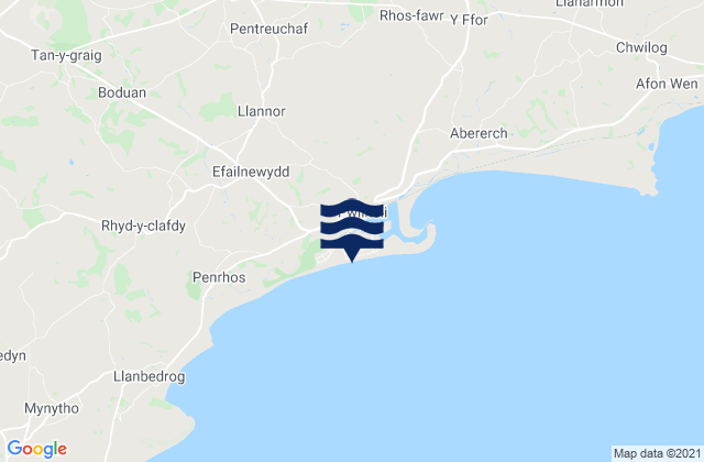 Pwllheli Beach, United Kingdom tide times map