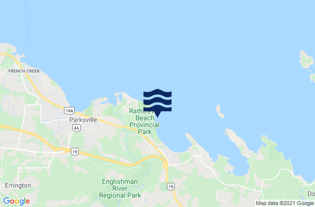 Rathtrevor Beach Provincial Park Parksville Regional District Of Nanaimo British Columbia Canada Tide Times Map 30032391 