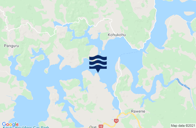 Rawene, New Zealand tide times map