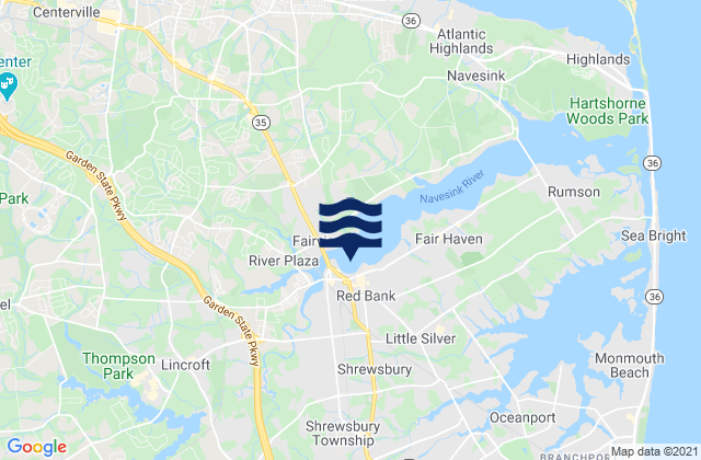 Red Bank, United States tide chart map