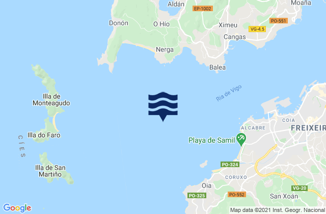 Ria de Vigo, Spain tide times map
