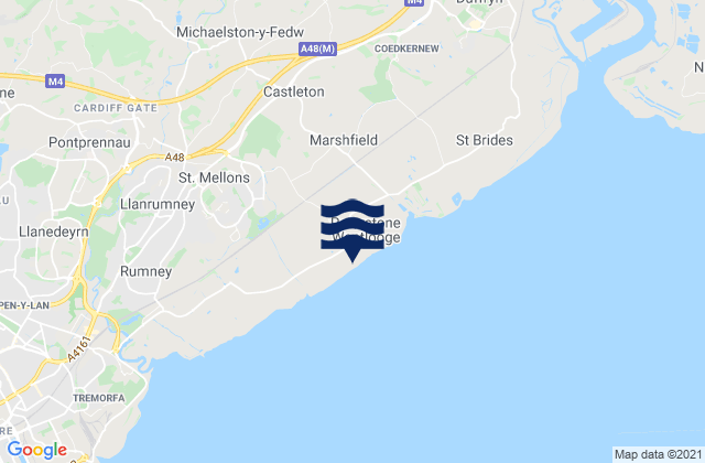 Risca, United Kingdom tide times map