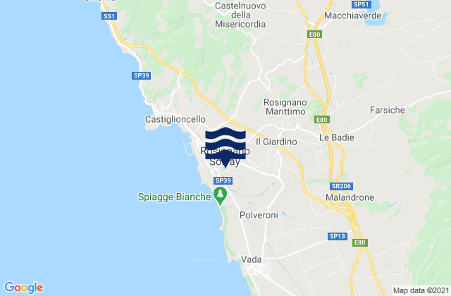 Rosignano Marittimo, Italy tide times map