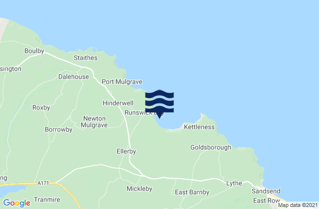 Runswick Bay, United Kingdom tide times map