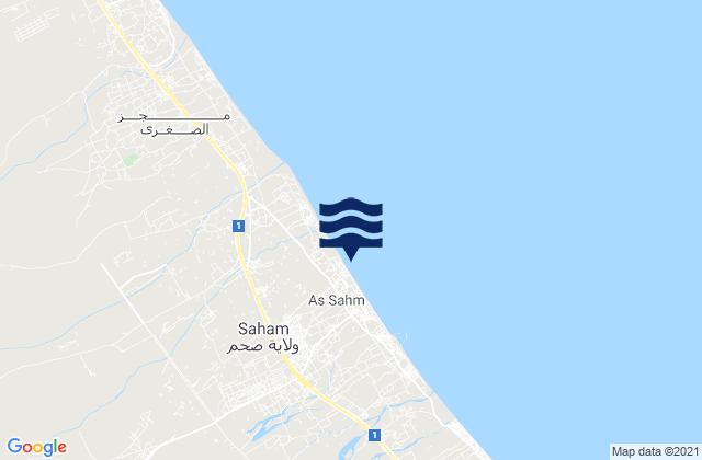 Saham, Oman tide times map