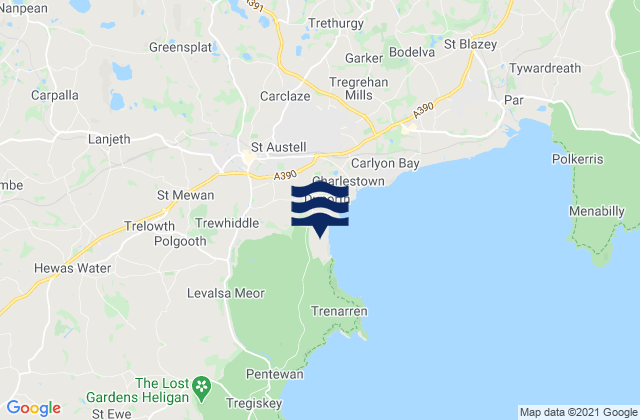 Saint Dennis, United Kingdom tide times map
