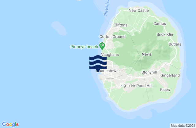 Saint Paul Charlestown, Saint Kitts and Nevis tide times map