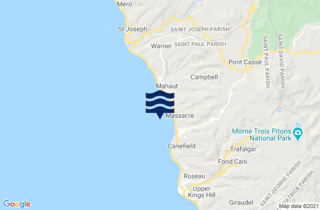 Saint Paul, Dominica tide times map