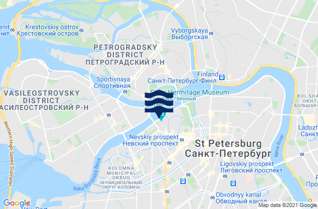 Saint Petersburg, Russia tide times map