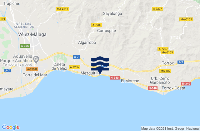 Salares, Spain tide times map