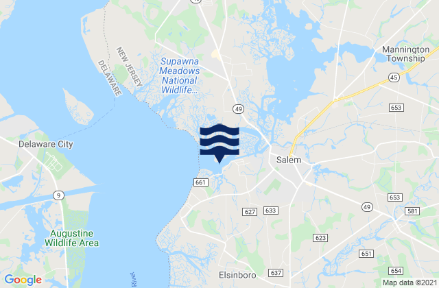 Salem River entrance, United States tide chart map
