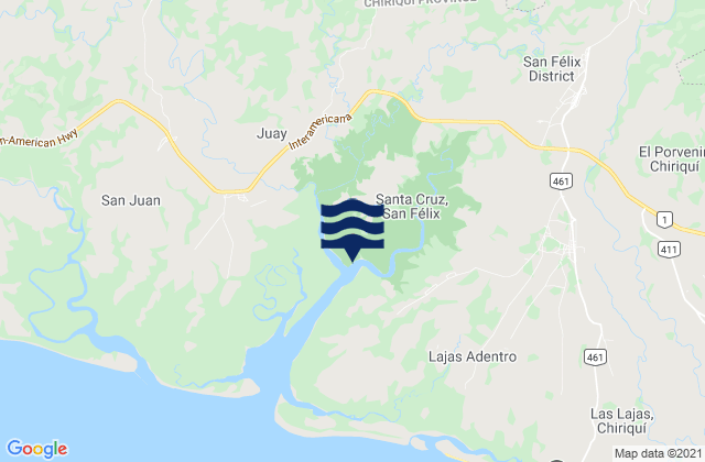 San Felix, Panama tide times map
