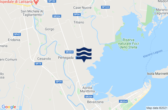 San Giorgio al Tagliamento-Pozzi, Italy tide times map