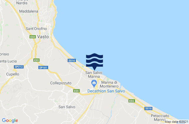San Salvo Marina, Italy tide times map