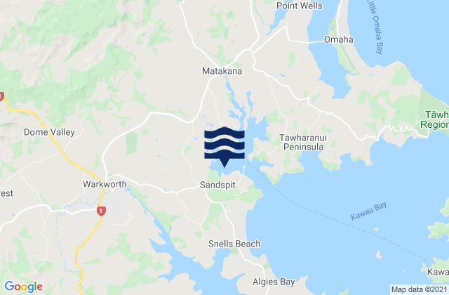 Sandspit (Makatana River), New Zealand tide times map