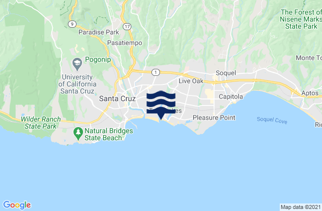 Santa Cruz Harbour, United States tide chart map