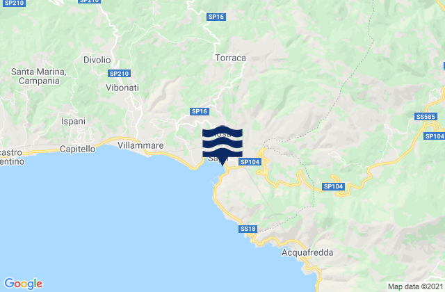 Sapri, Italy tide times map