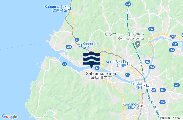 Satsumasendai Shi, Japan tide times map