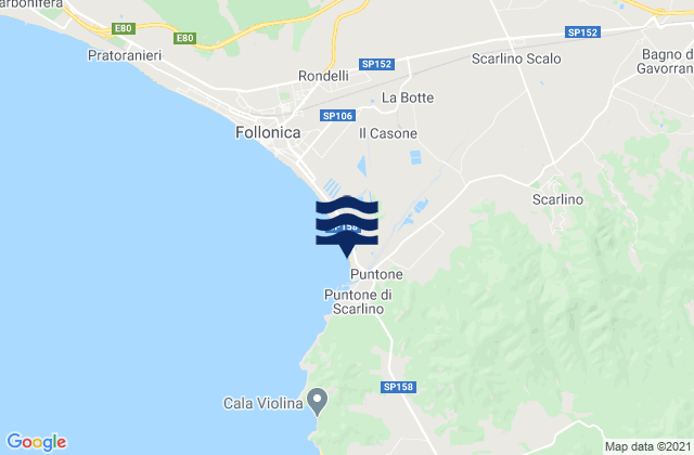 Scarlino, Italy tide times map