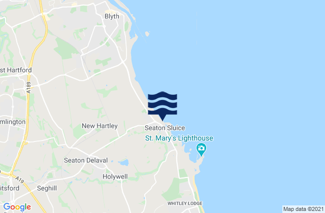 Seaton Sluice Beach, United Kingdom tide times map