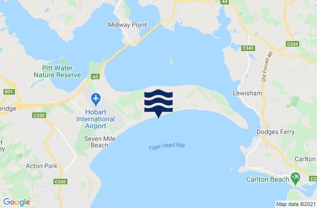 Seven Mile Beach, Australia tide times map