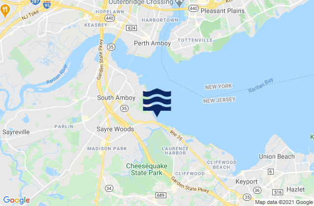 Long Branch Reach, Shrewsbury River, New Jersey Tide Station Location Guide