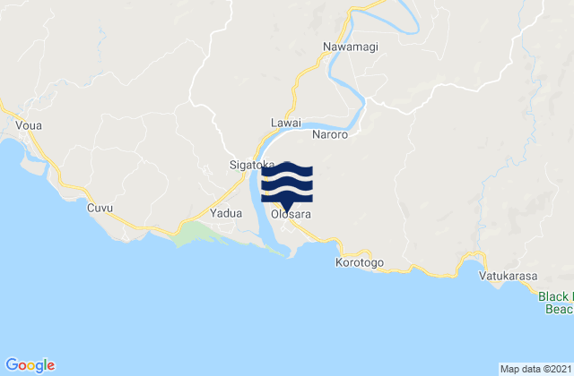 Sigatoka, Fiji tide times map