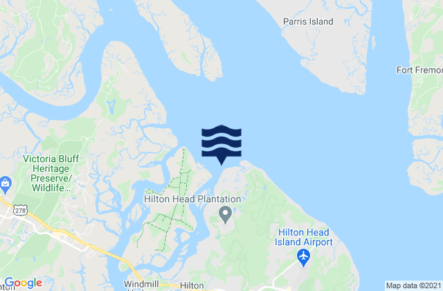 Skull Creek (North Entrance Hilton Head Island), United States tide chart map