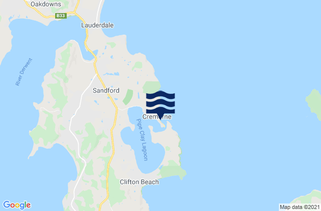 South Arm Peninsula, Australia tide times map