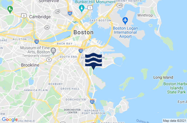 South Boston, United States tide chart map