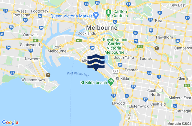 South Melbourne Port Phillip Victoria Australia Tide Times Map 3236370 