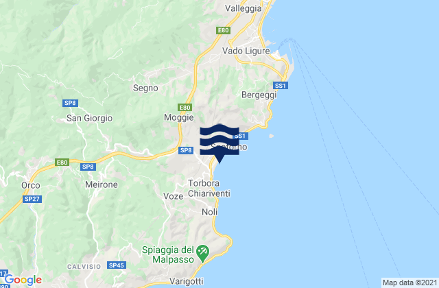 Spotorno, Italy tide times map