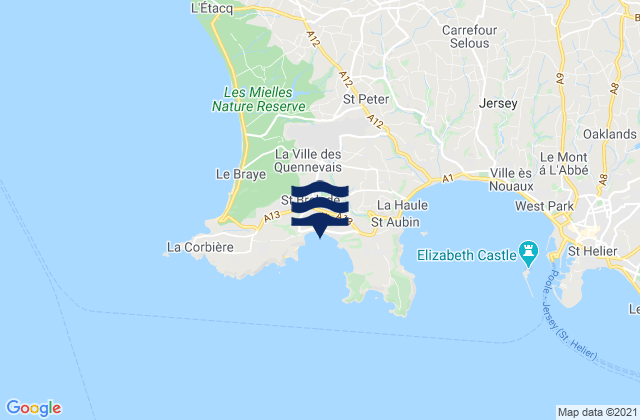 St Brelades Bay Beach Manche Normandy France Tide Times Map 30033316 