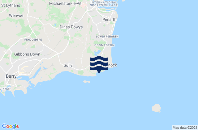 St Marys Well Bay Beach, United Kingdom tide times map