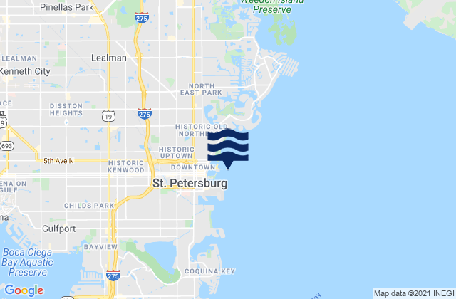 St Petersburg, United States tide chart map