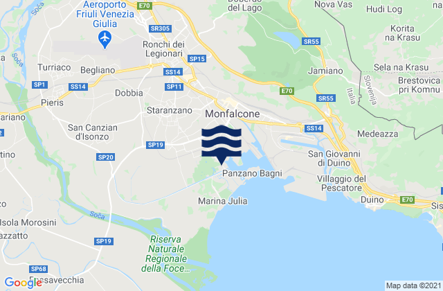 Staranzano, Italy tide times map